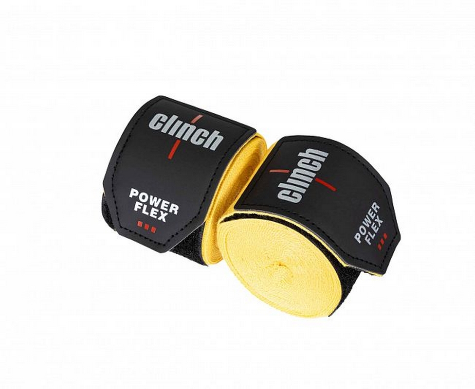 Бинты боксерские 350см Clinch Boxing Hand Wrap Power Flex C239 желтый 976_800