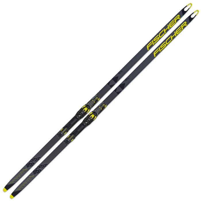 фото Лыжи беговые fischer carbonlite sk plus xtra stiff hole wax (черно/желтый) n11719