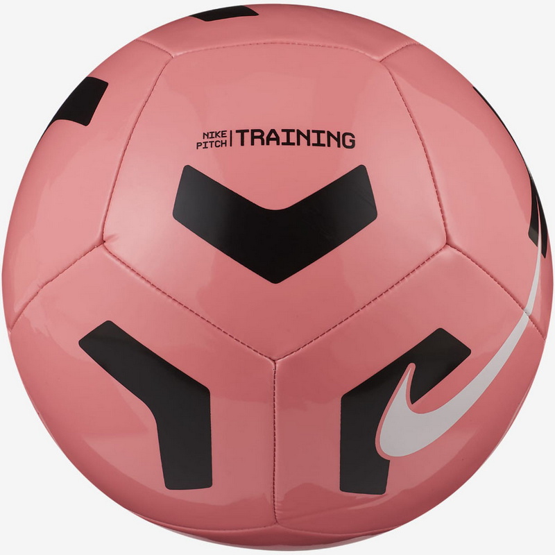 Купить Мяч футбольный Nike Pitch Training CU8034-675, р. 5 розово-черный,