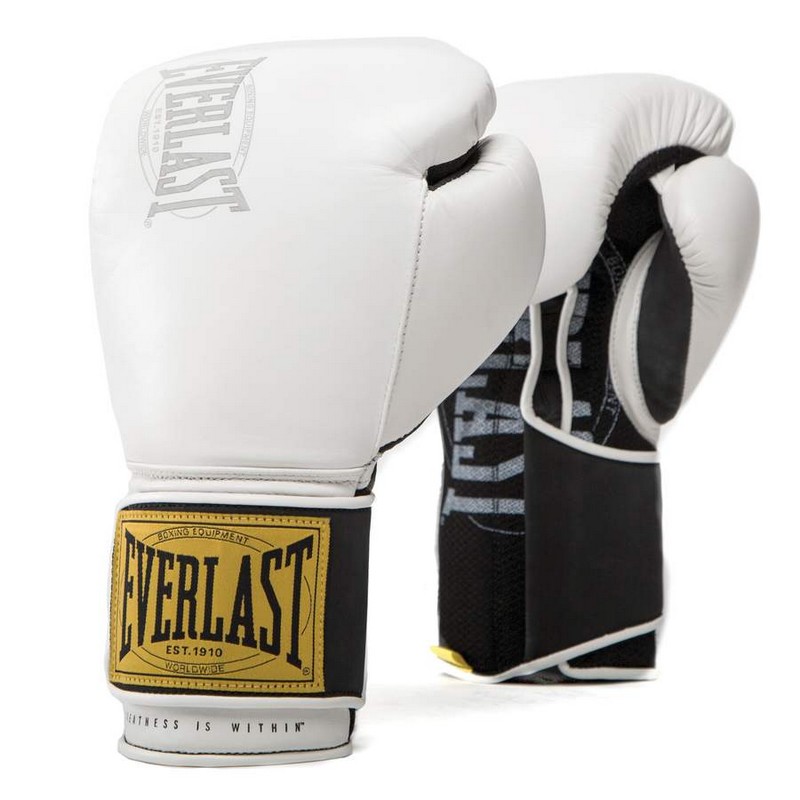 фото Боксерские перчатки everlast 1910 classic 12oz белый p00001705