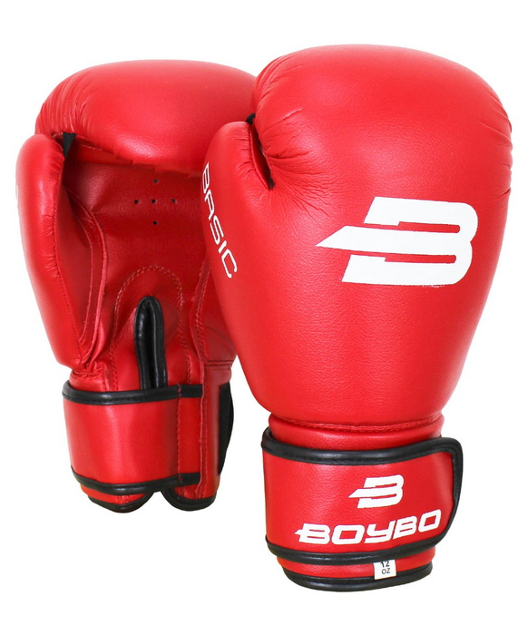 фото Боксерские перчатки boybo basic, 10 oz, к/з, красный