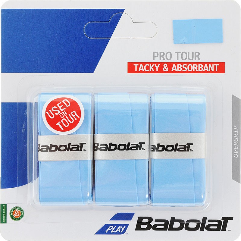 Овергрип Babolat Pro Tour X3, 653037-136, упак. по 3 шт, 0.6 мм, 115 см, голубой
