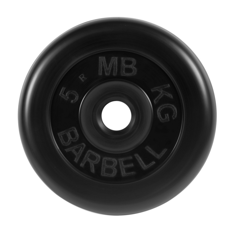 Купить Диск обрезиненный d31мм MB Barbell MB-PltB31 5 кг черный, MB Barbell
