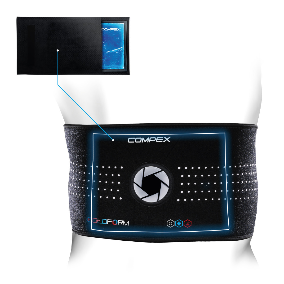 Бандаж спины Compex Coldform Back с гелевым вкладышем,размер L/XL, 3-0028-LXL-FG,  - купить со скидкой