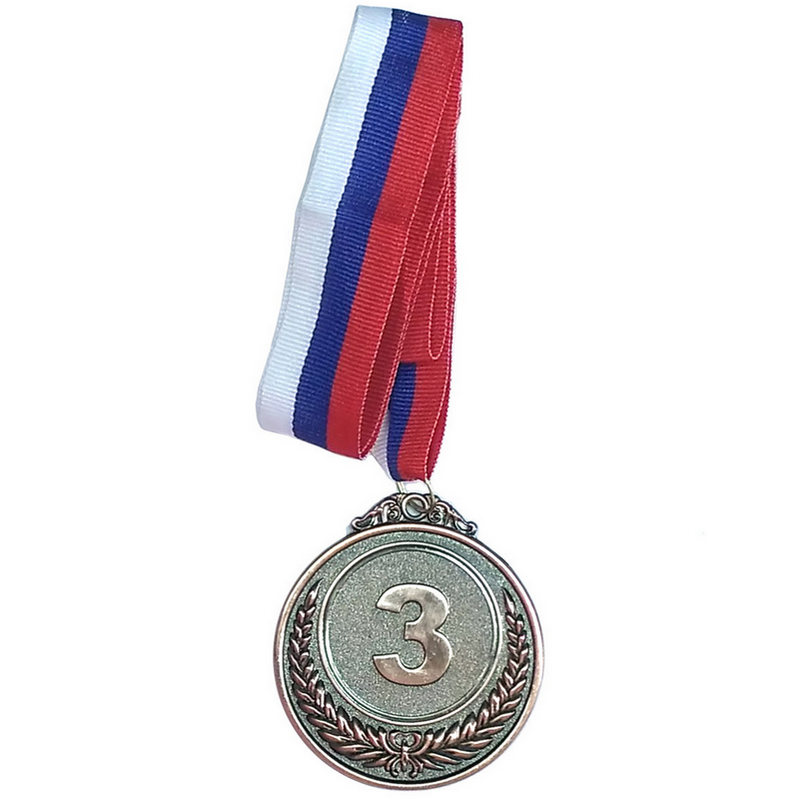 Купить Медаль Sportex 3 место (d6,5 см, лента триколор в комплекте) F18525,