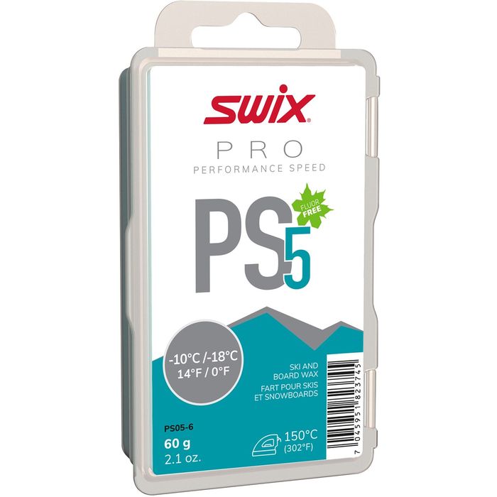Купить Парафин углеводородный Swix PS5 Turquoise (-10°С -18°С) 60 г.,