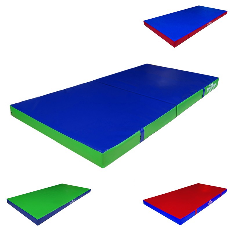 фото Мат гимнастический 200х100х10см винилискожа складной в 2 сложения (холлослеп/холлофайбер) dinamika zso-001338