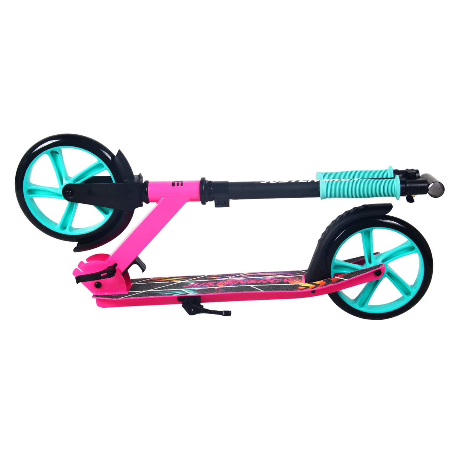 Самокат 200мм Justenergy JE-SA200-50 pink (фонарь и наклейка в подарок) 1500_1500