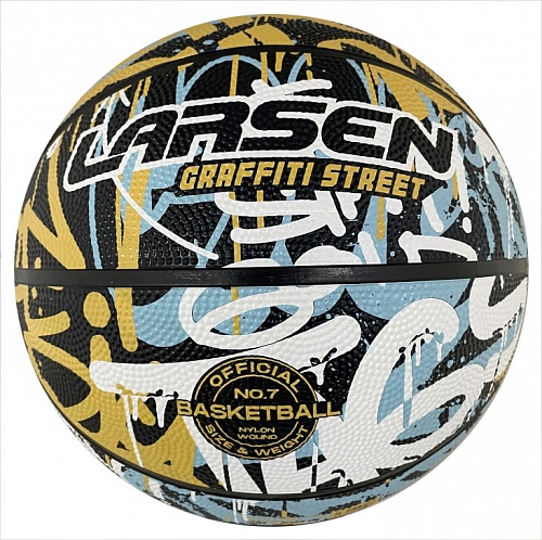 Мяч баскетбольный Larsen RB7 Graffiti Street Blue/Yellow 500_498