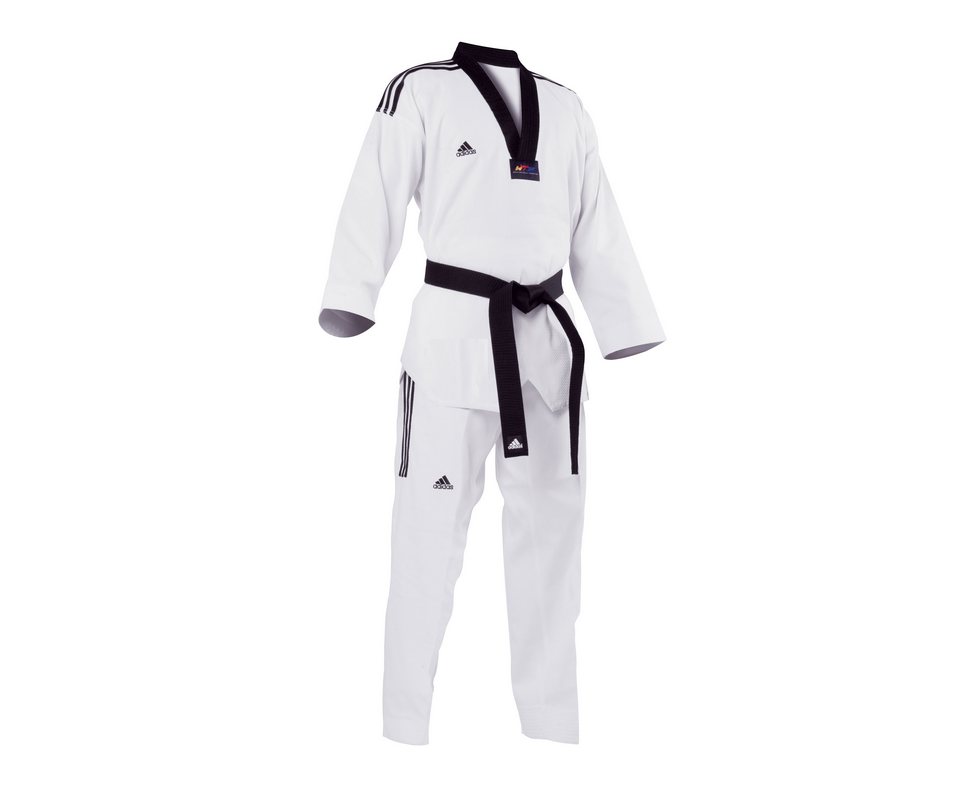 Добок для тхэквондо Adidas WTF Adi-GrandMaster 3 белый с черным воротником