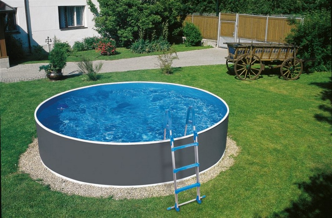 Купить Морозоустойчивый бассейн Azuro Graphite круглый 3.6x1.2 м Premium,