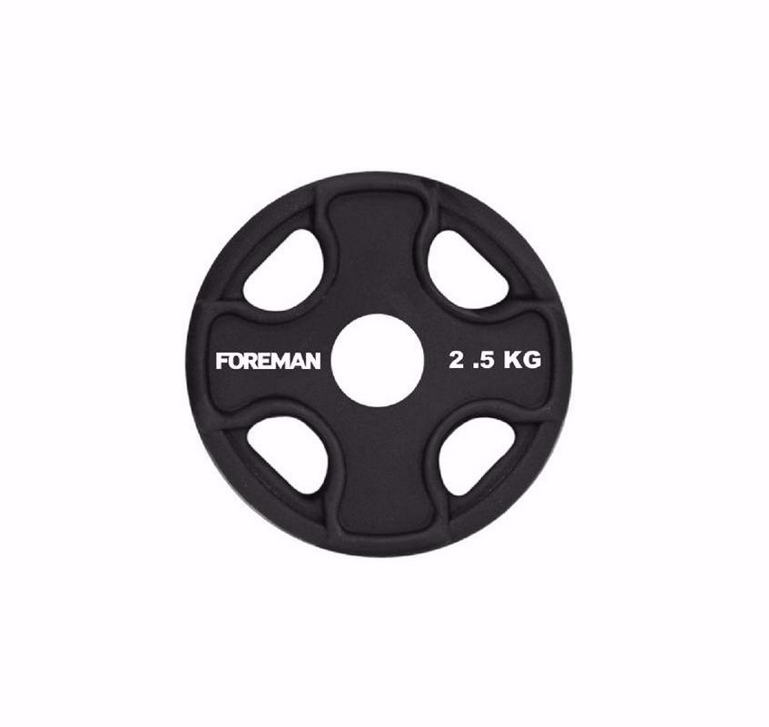 Диск олимпийский обрезиненный Foreman PRR, 2,5 кг PRR-2.5KG Черный 847_800