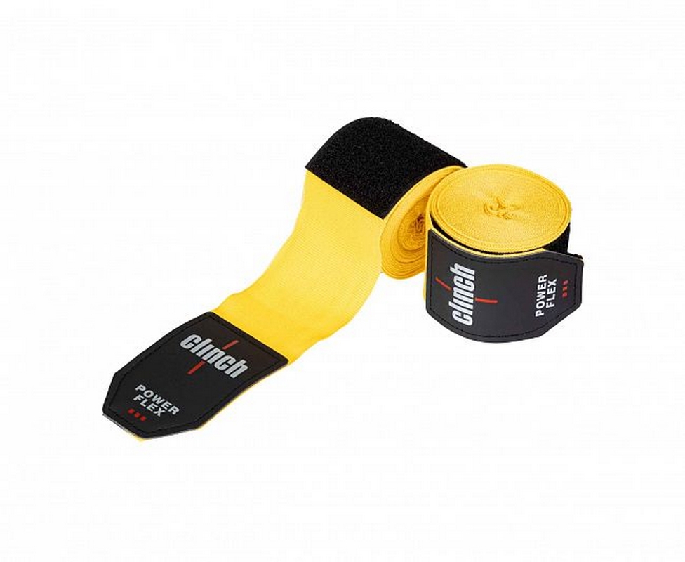 Бинты боксерские 350см Clinch Boxing Hand Wrap Power Flex C239 желтый 976_800