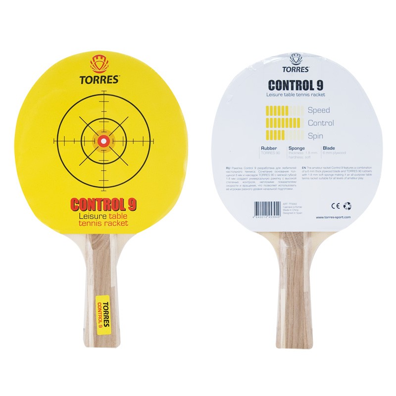 Ракетка для настольного тенниса Torres Control 9 TT0002,  - купить со скидкой