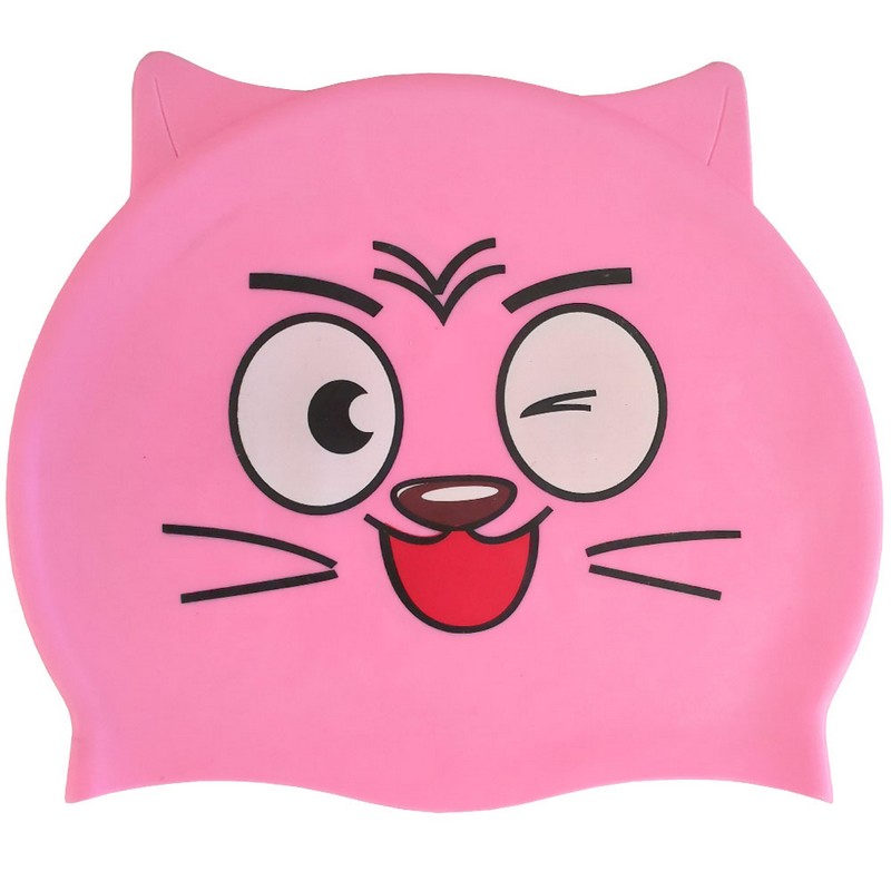 фото Шапочка для плавания b31573 детская силикон (розовая кот) nobrand