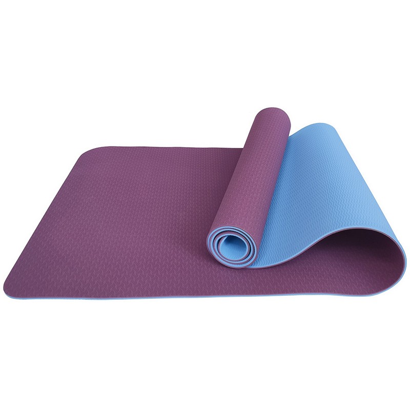 Купить Коврик для йоги 183x61x0,6 см Sportex ТПЕ E33589 фиолетовоголубой,