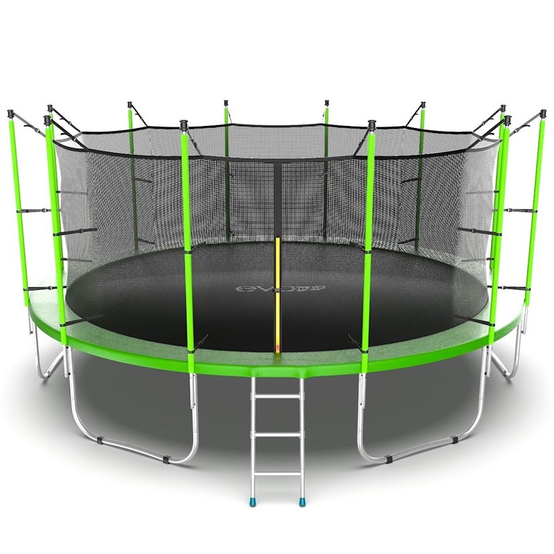 фото Батут с внутренней сеткой и лестницей evo jump internal 16ft, зеленый