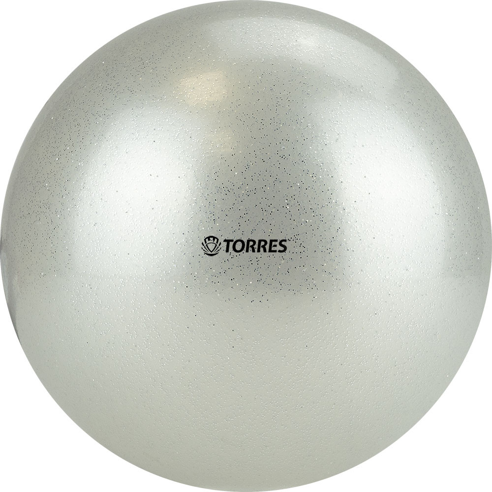 фото Мяч для художественной гимнастики torres agp-15-07, диам. 15 см, пвх, жемчужный с блестками