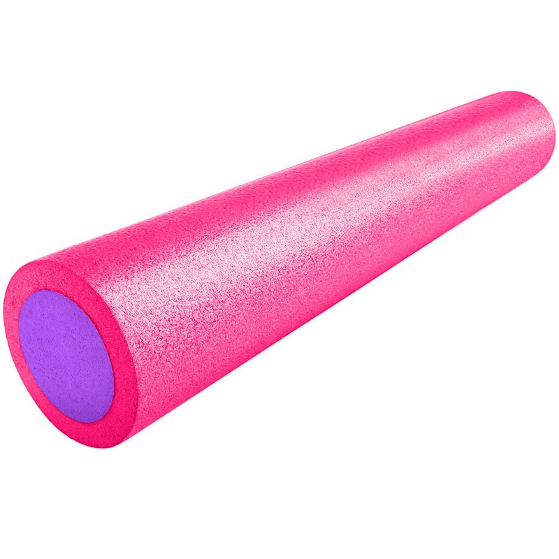 Купить Ролик для йоги Sportex полнотелый 2-х цветный (розовый/фиолетовый) 90х15см PEF90-11,