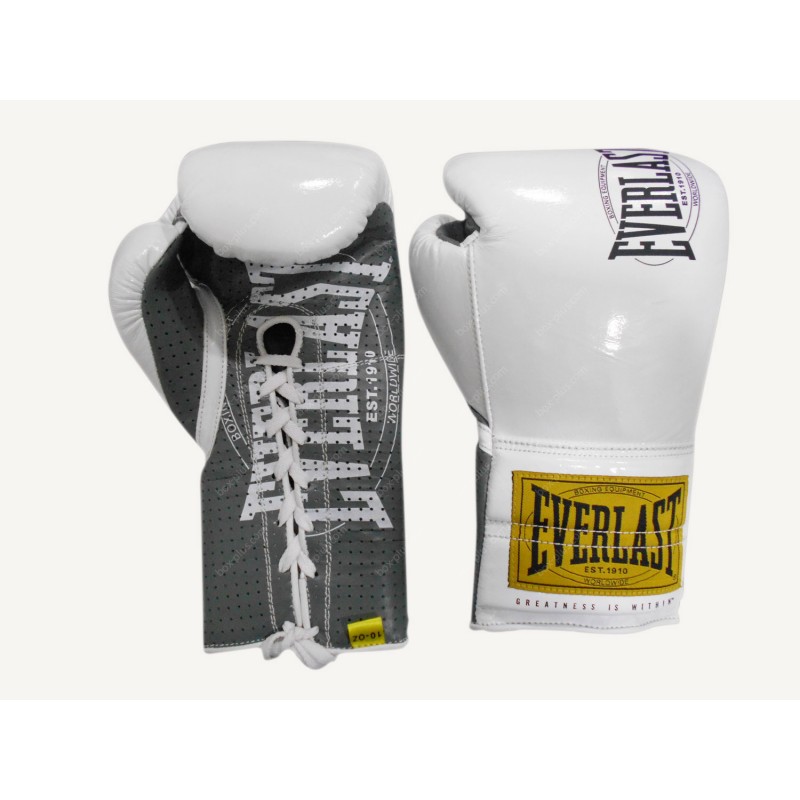 Купить Боксерские перчатки Everlast боевые 1910 Classic 8oz белый P00001663,