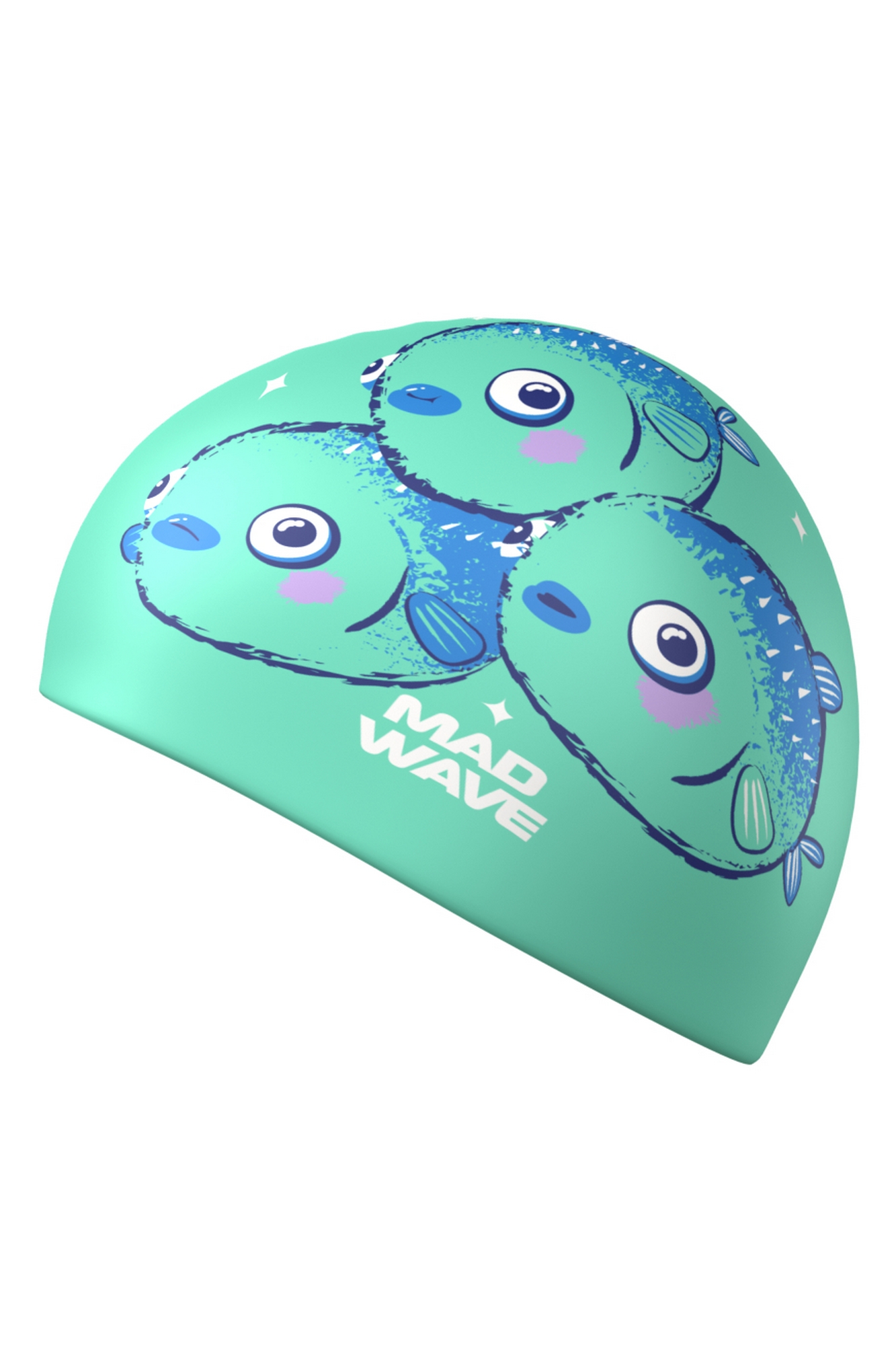 Юниорская силиконовая шапочка Mad Wave Fugu fish M0574 23 0 00W Голубой 1333_2000