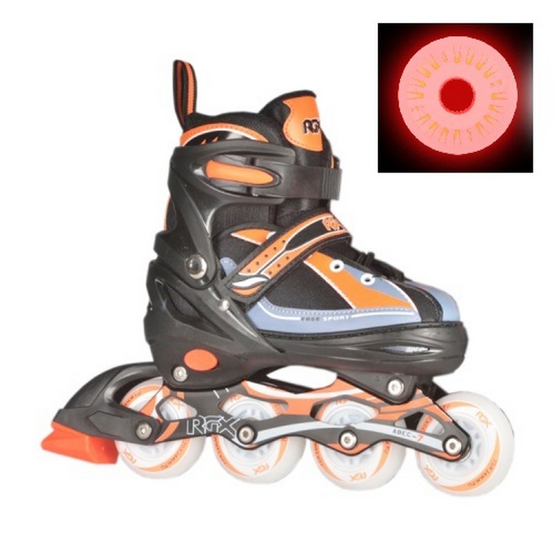 фото Раздвижные роликовые коньки rgx fantom orange led подсветка колес