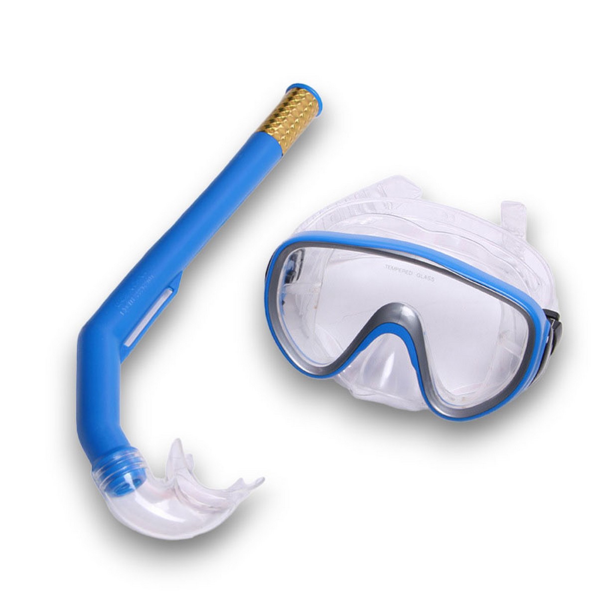 фото Набор для плавания взрослый sportex маска+трубка (пвх) e41228 синий