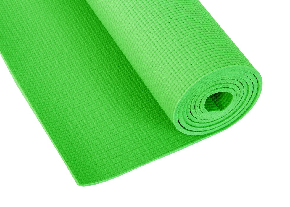 Коврик для фитнеса и йоги Larsen PVC зеленый р173х61х0,6см (повыш плотн) 980_700