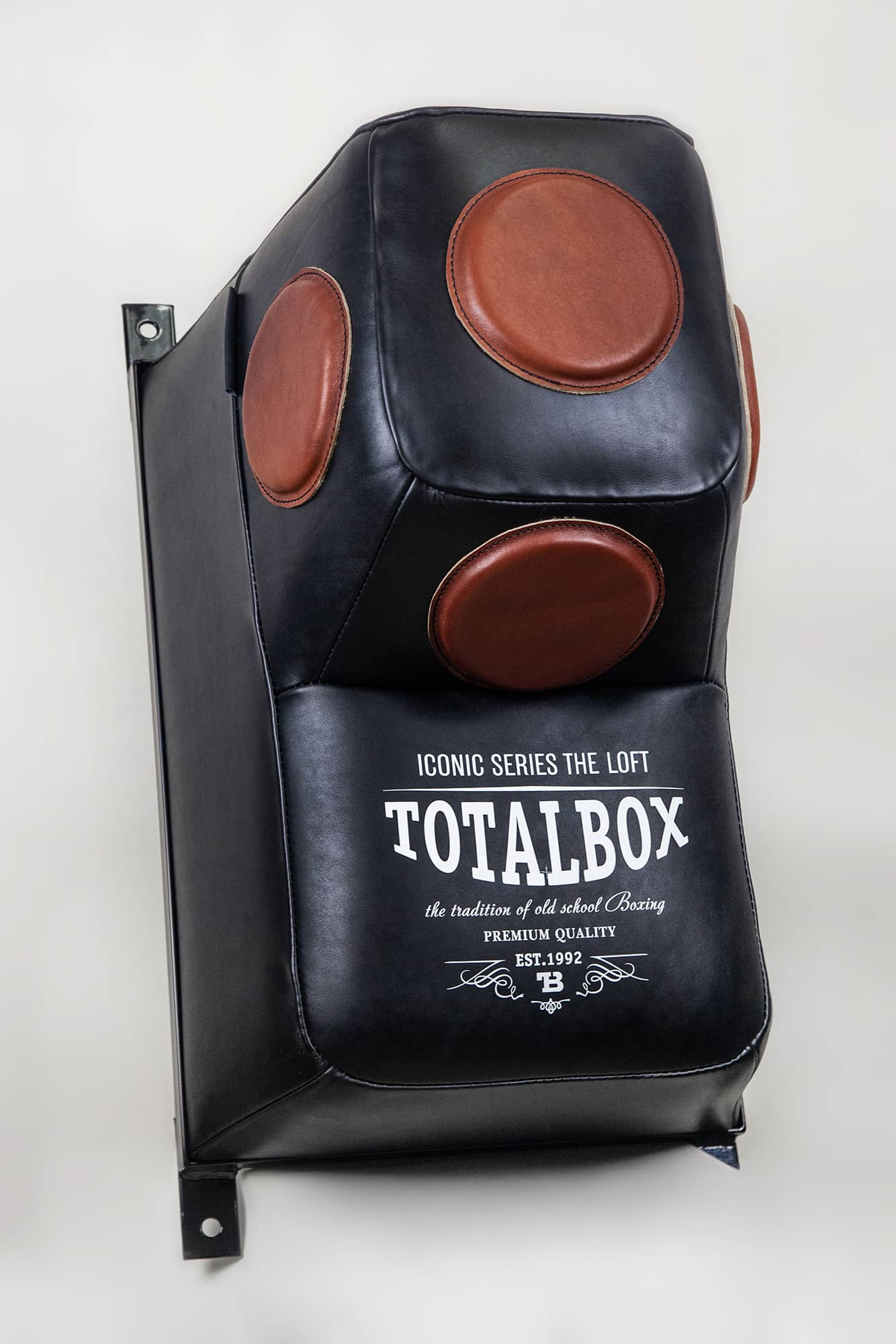 фото Подушка кожаная боксерская loft г-образная с мишенями totalbox пнкгм лф 40х60х46 черный, коричневый