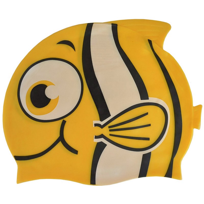 фото Шапочка для плавания b31573 детская силикон (желтая рыбка) nobrand