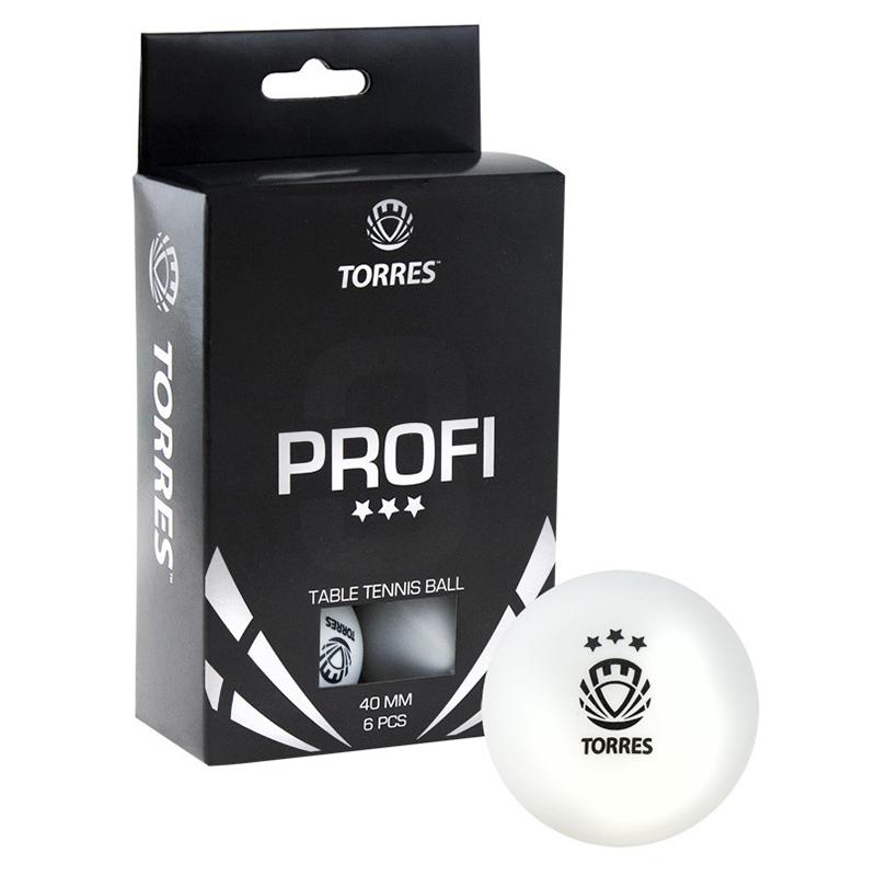 Мячи для настольного тенниса Torres Profi 3* 6 шт TT0012,  - купить со скидкой