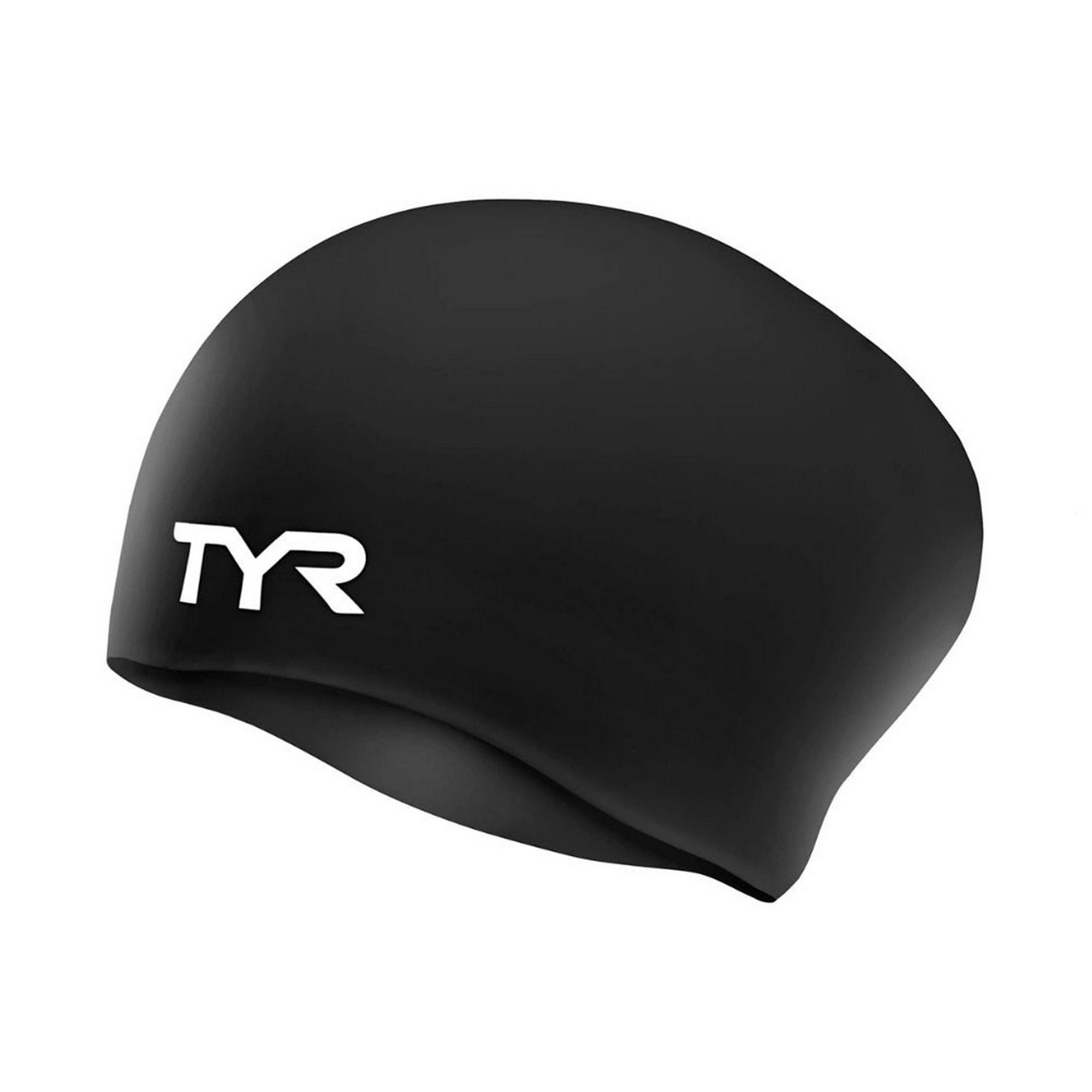 Шапочка для плавания подростковая TYR Long Hair Wrinkle-Free Silicone Cap Jr LCSJRL-001 черный - фото 1