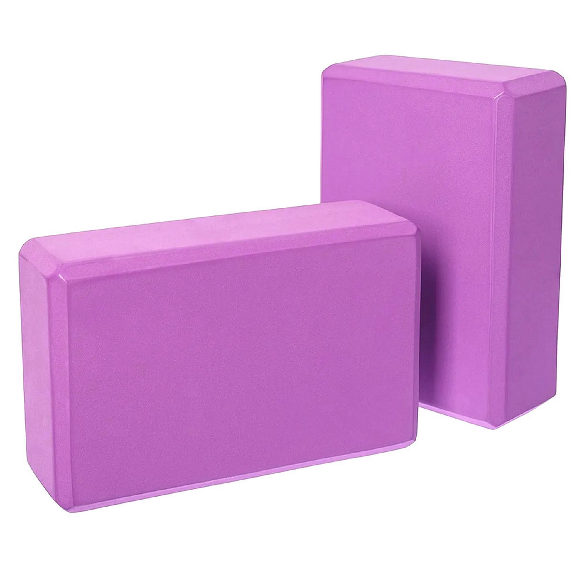 Набор йога блоков полумягких 2 штуки 22,3х15х7,6см Sportex из вспененного ЭВА (E40572) BE300-2 розовый - фото 1