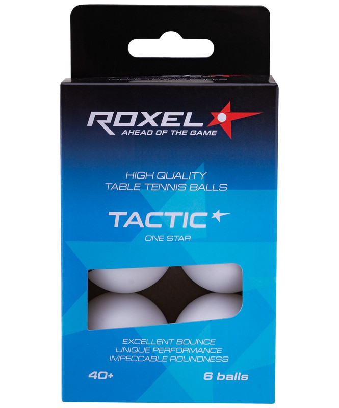 Купить Мячи для настольного тенниса Roxel 1* Tactic, 6 шт, белый,