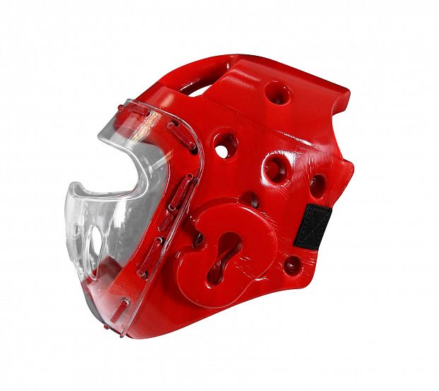 Шлем для тхэквондо с маской Adidas Head Guard Face Mask WT adiTHGM01 красный 621_553