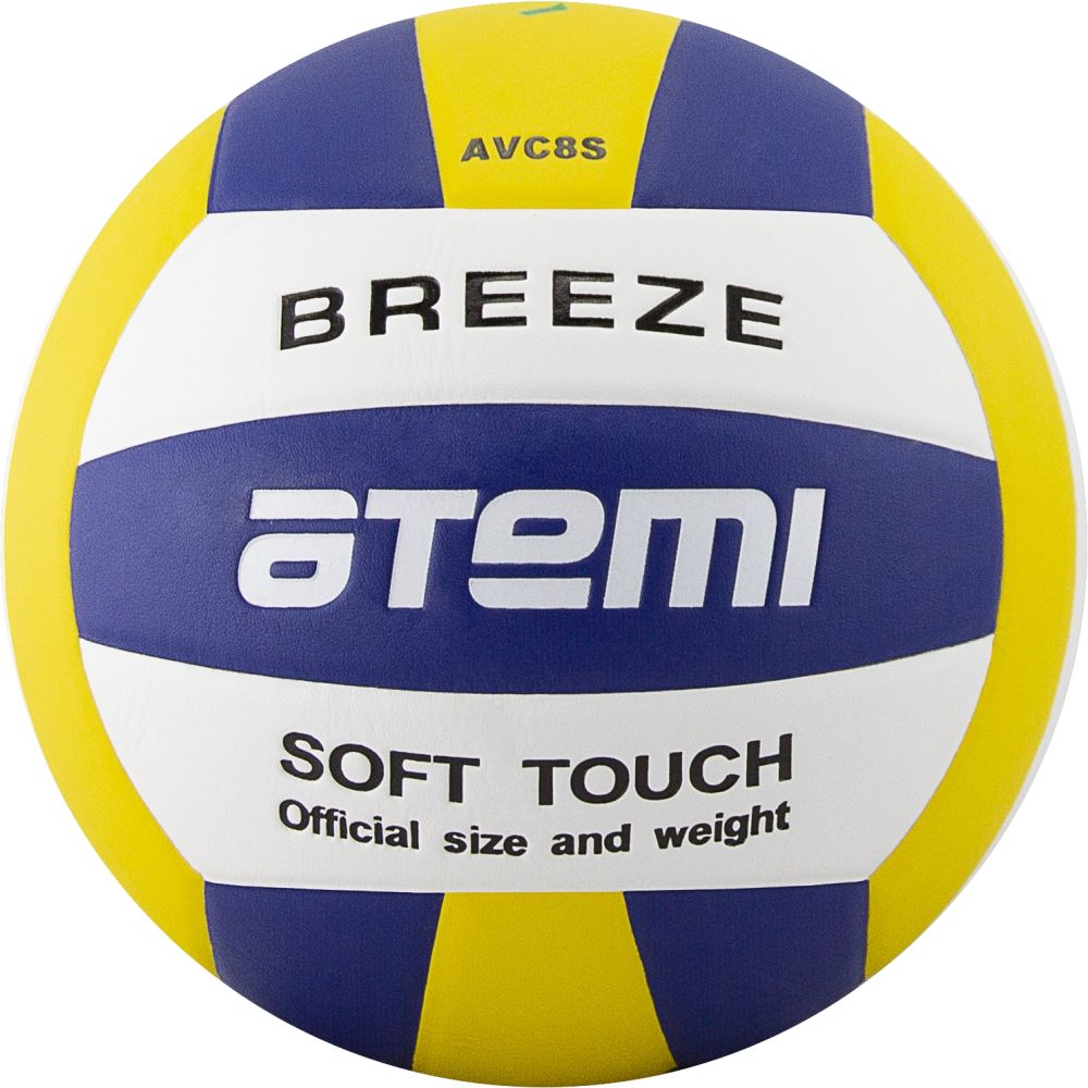 фото Мяч волейбольный atemi breeze, синтетическая кожа microfiber, син.-жел.-бел. р.5