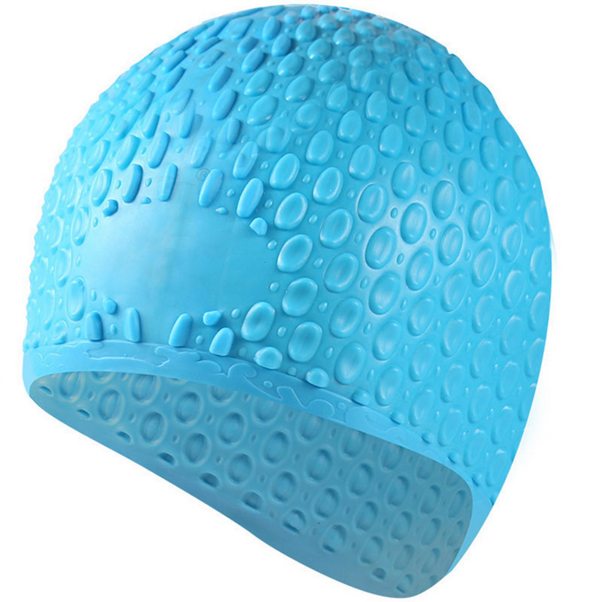 Шапочка для плавания Sportex силиконовая Bubble Cap B31519-0 голубой,  - купить со скидкой