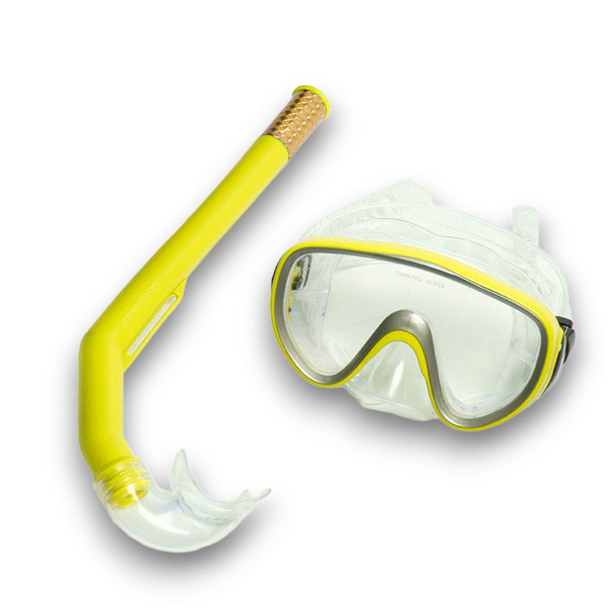 фото Набор для плавания взрослый sportex маска+трубка (пвх) e41229 желтый