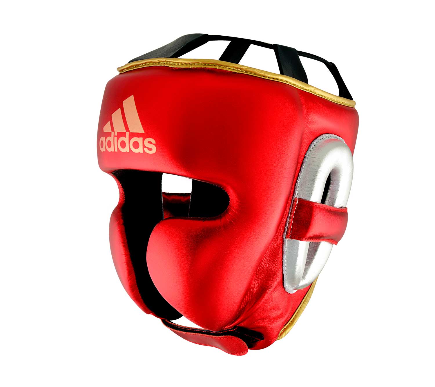 Шлем боксерский Adidas AdiStar Pro Metallic Headgear adiPHG01ProM красно-серебристо-золотой