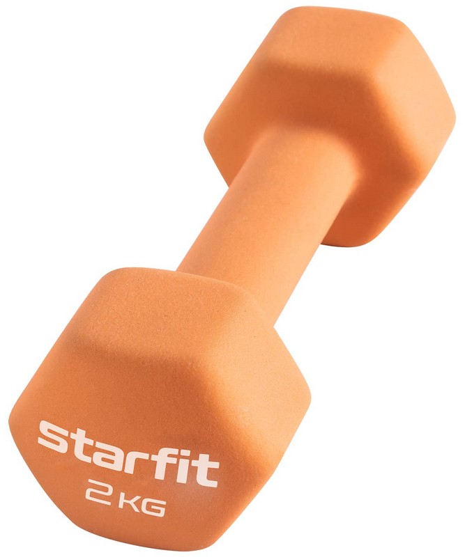 Купить Гантель неопреновая Core 2 кг Star Fit DB-201 оранжевый пастель,