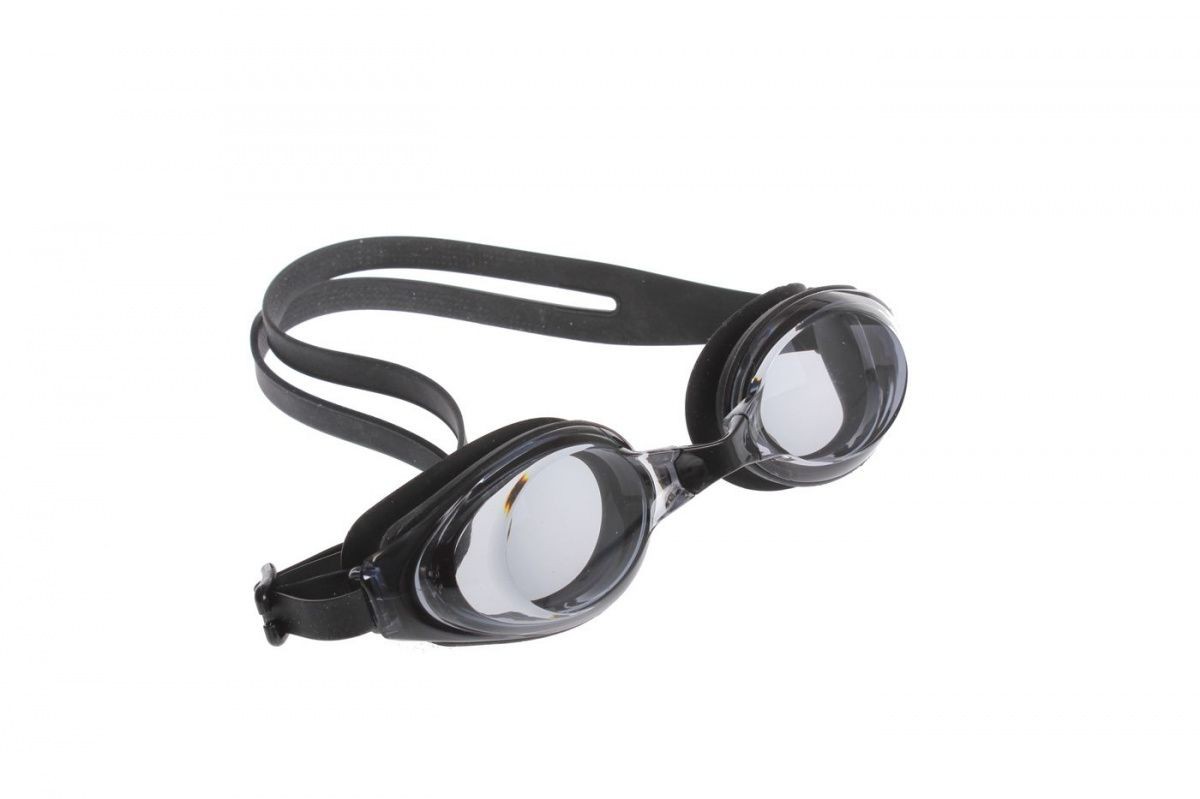 фото Очки для плавания серия регуляр, черные, цвет линзы - серый sf 0392 nobrand