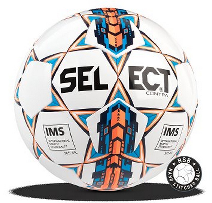 

Мяч футбольный Select Contra IMS, 812310-006 бел/оранж/син.