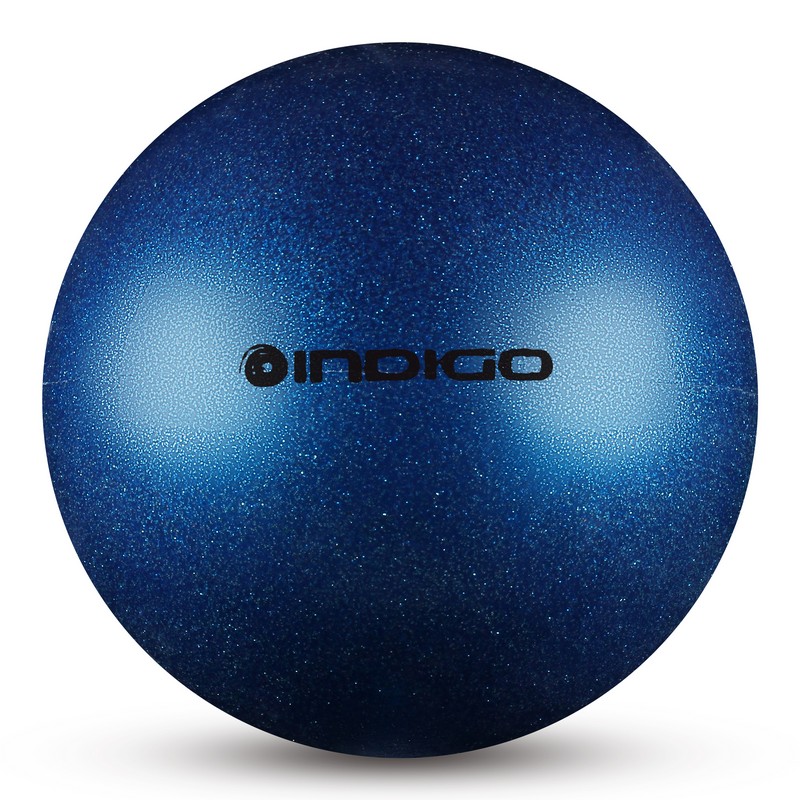 фото Мяч для художественной гимнастики indigo металлик 300 г in119 15 см с блеcтками синий