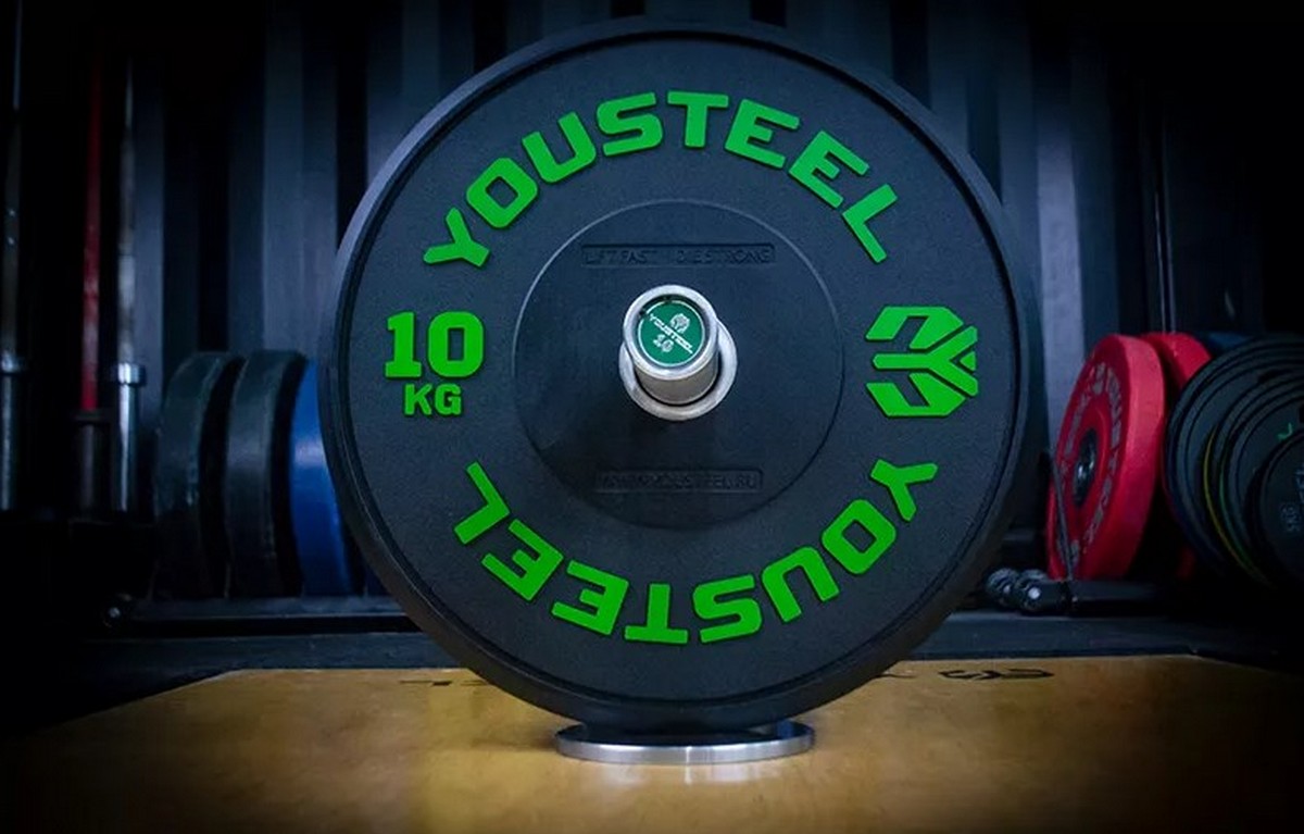 Диск 10кг YouSteel Training PRO черный 1200_767