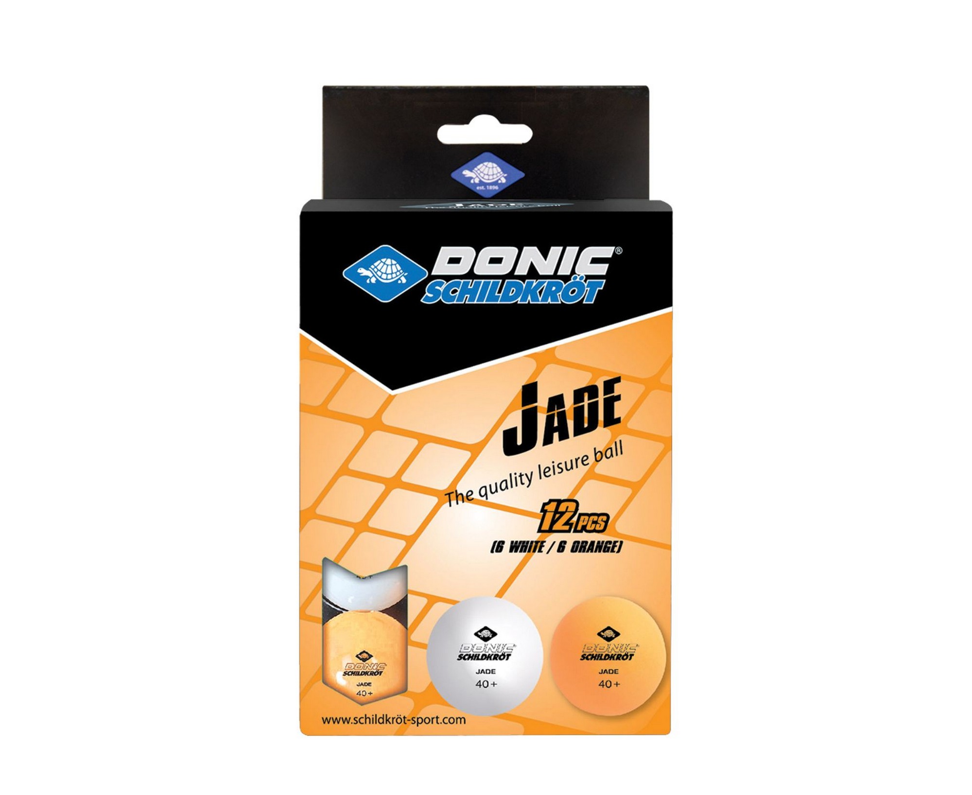 Купить Мячики для настольного тенниса Donic Jade 40+,12 штук 618045 белый + оранжевый,