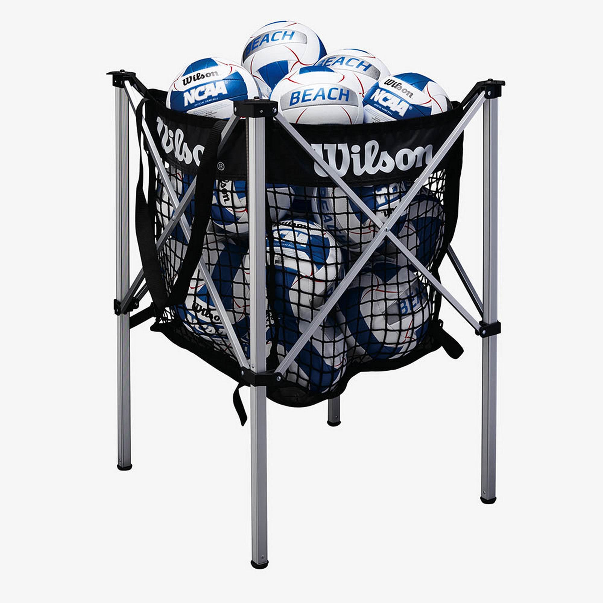 Корзина для волейбольных мячей Wilson BEACH STAND UP VB CART WTH180400+ лого Wilson, черный