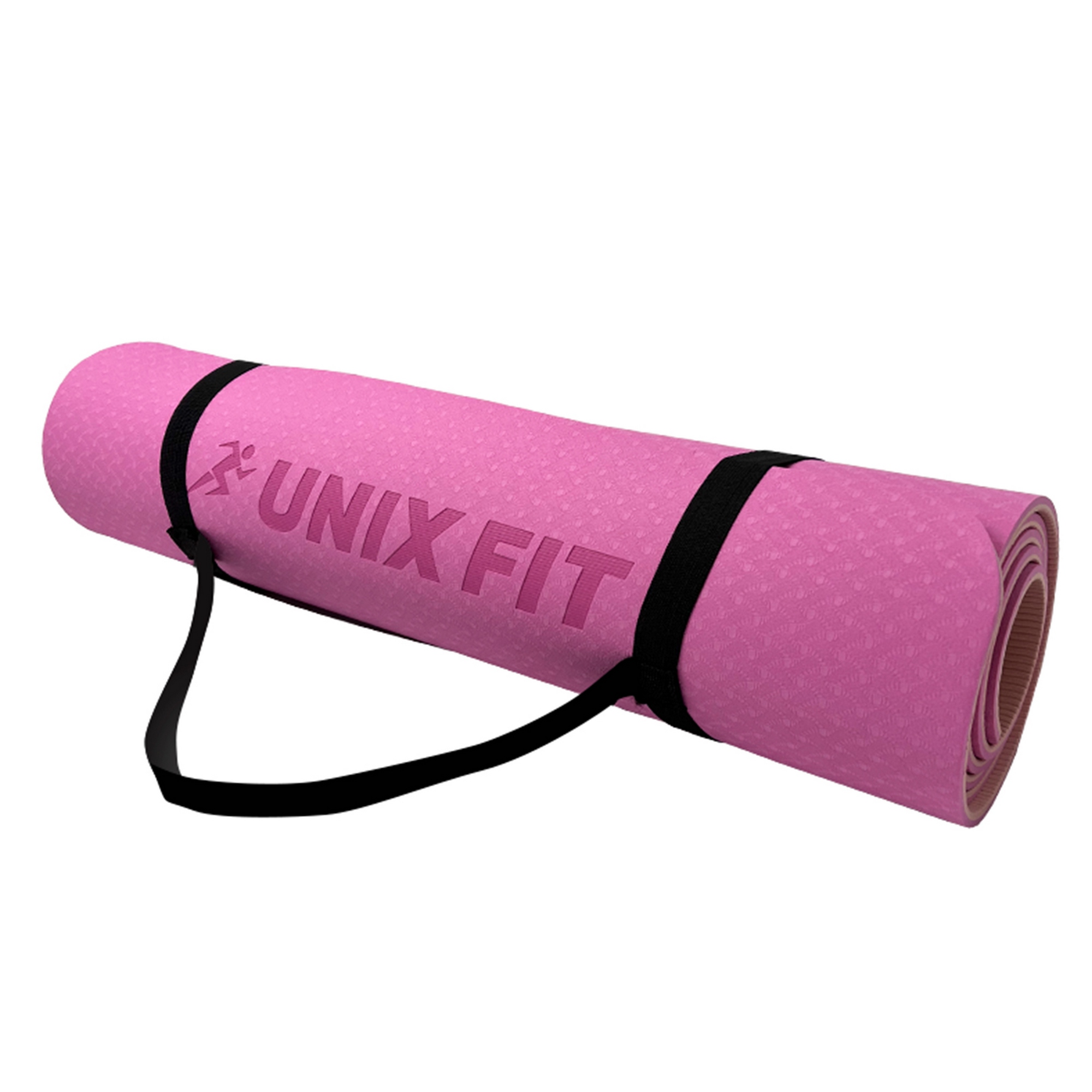 Коврик для йоги и фитнеса двусторонний, 180х61х0,6см UnixFit YMU6MMPK двуцветный, розовый 2000_2000