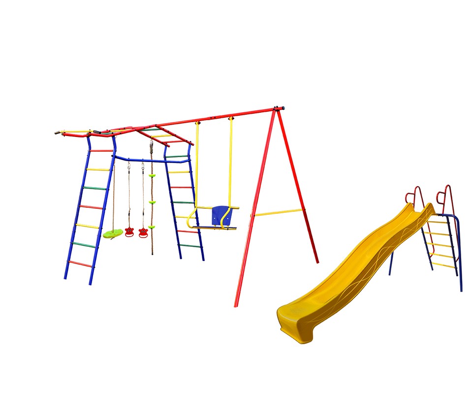 Картинка для Детский спортивный комплекс КМС Игромания дачный (Базовый) с горкой КМС-420