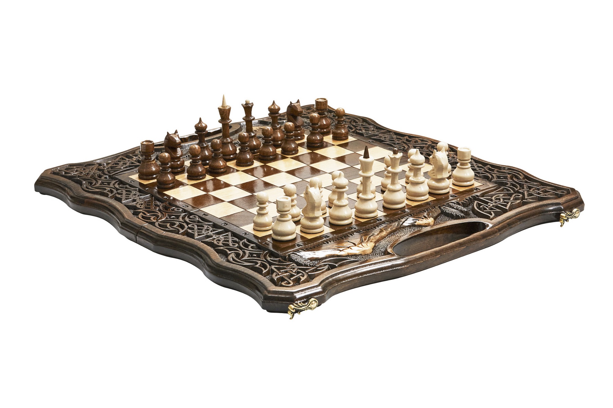 Шахматы + Нарды резные Арарат 2 50 Haleyan kh143-5 - фото 1