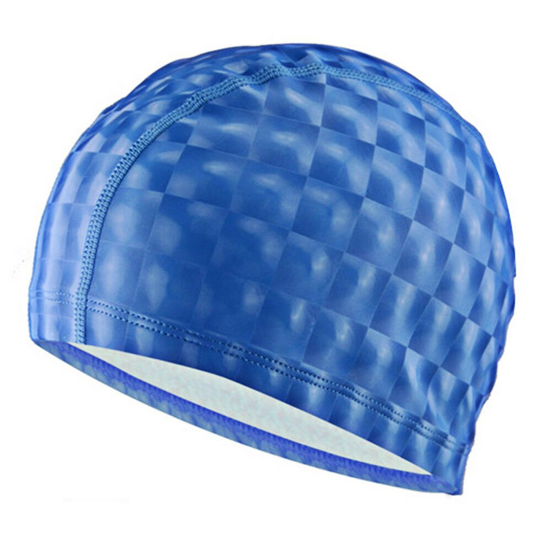 Шапочка для плавания одноцветная B31517-1 3D (Синий) NoBrand